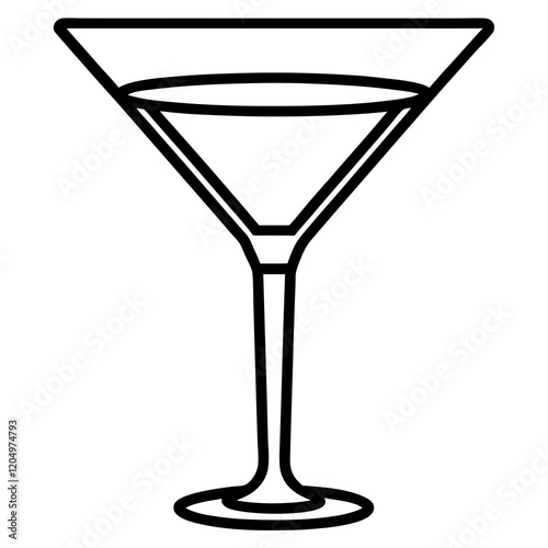 Elegant Line Art Martini Glass Illustration