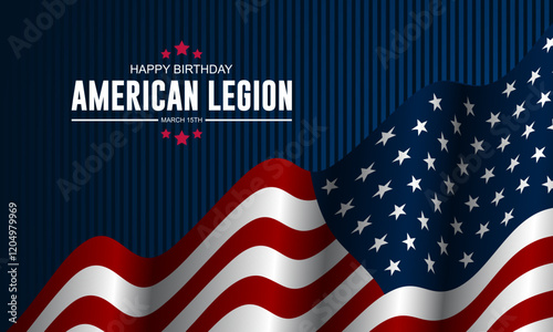 Happy Birthday American Legion Design Background Illustration