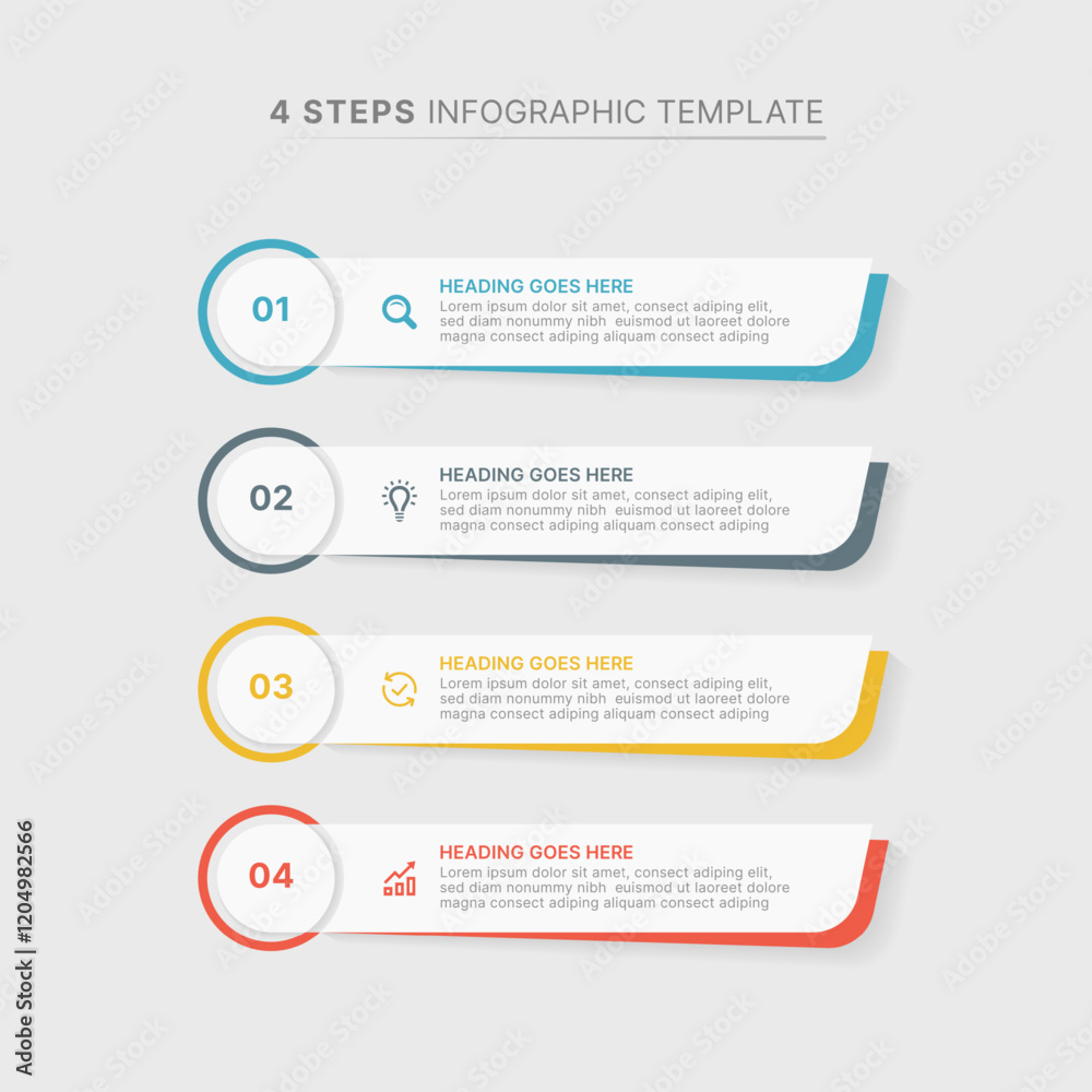 Business Infographic Design Template with 4 Bar of Options