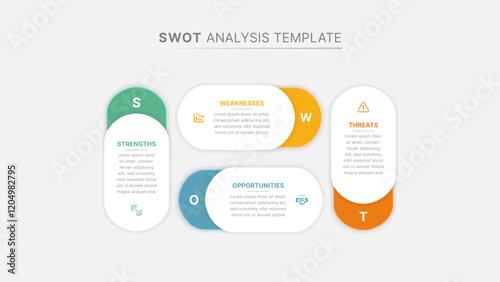 SWOT Analysis Four Options Infographic Chart Template Design