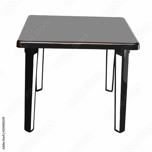 Plastic pvc table isolated on white background vector illustration (1)