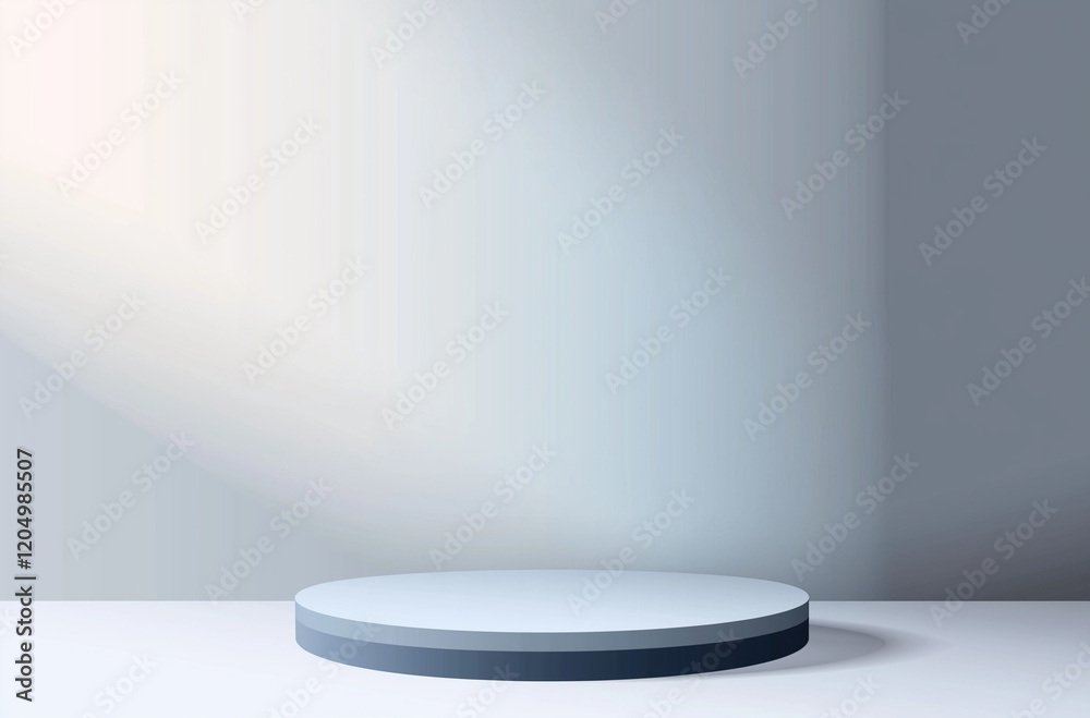 Light Blue Gradient Background with Ample Space for Text or Product Display, Featuring Abstract Light Gray Blurred Studio Room and Round Spotlight for Banners or Presentations Light Blue Gradient Background with Ample Space for Text or Product Display, Featuring Abstract Light Gray Blurred Studio Room and Round Spotlight for Banners or Presentations