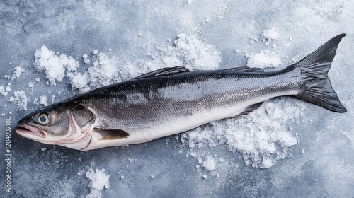 hake fish fresh seafood organic natural ingredient on the table healthy food meal snack copy space food background rustic. top view keto or paleo diet vegetarian food pescetarian diet photo
