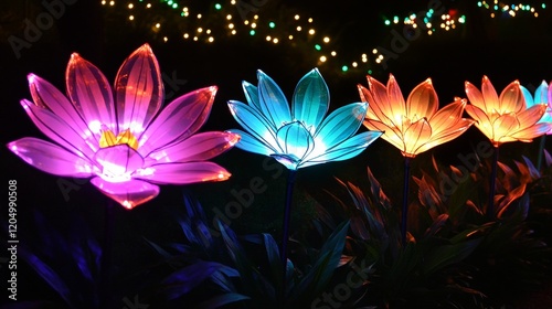 Illuminated Floral Lightscape Garden Night Display