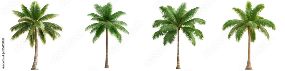 Fototapeta premium Lifelike tropical trees with lush green leaves, perfect for beach vibes