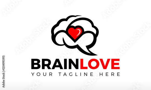 Human Brain logo, Heart Brain Logo, brain love logo, psychologist logo, mindfulness kindness logo, communication people, love chat and message, healthcare and medical, non profit, special human brain
