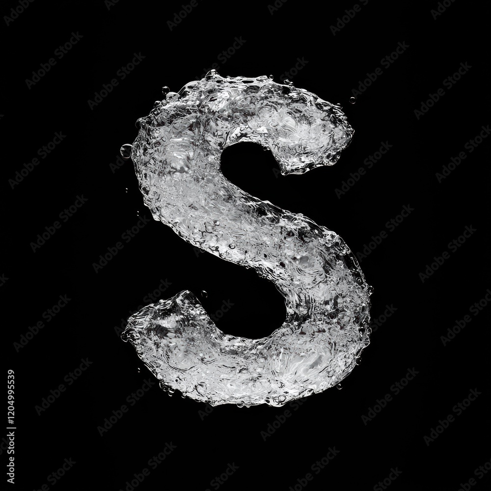 Water Letter S Abstract Alphabet Design in Splash Water Letter S Abstract Alphabet Design in Splash