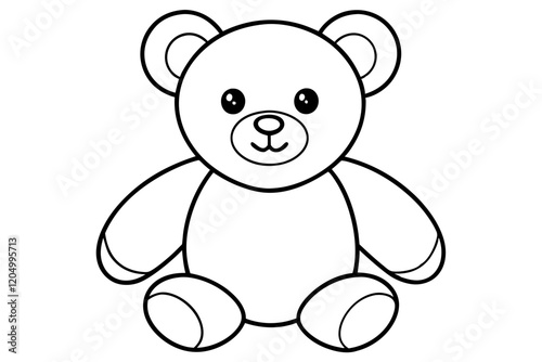 Teddy bear line art vector, Cute teddy outline icon