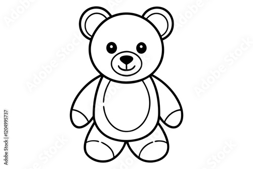 Teddy bear line art vector, Cute teddy outline icon