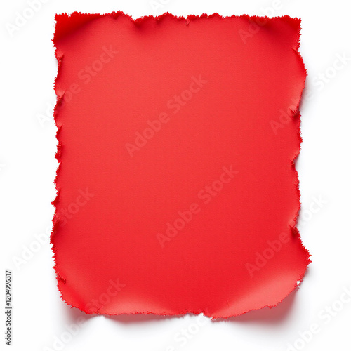 Wallpaper Mural A striking image of a torn red paper with irregular shapes, frayed edges, and curled details, ideal for creative projects and copyspace text. Torontodigital.ca