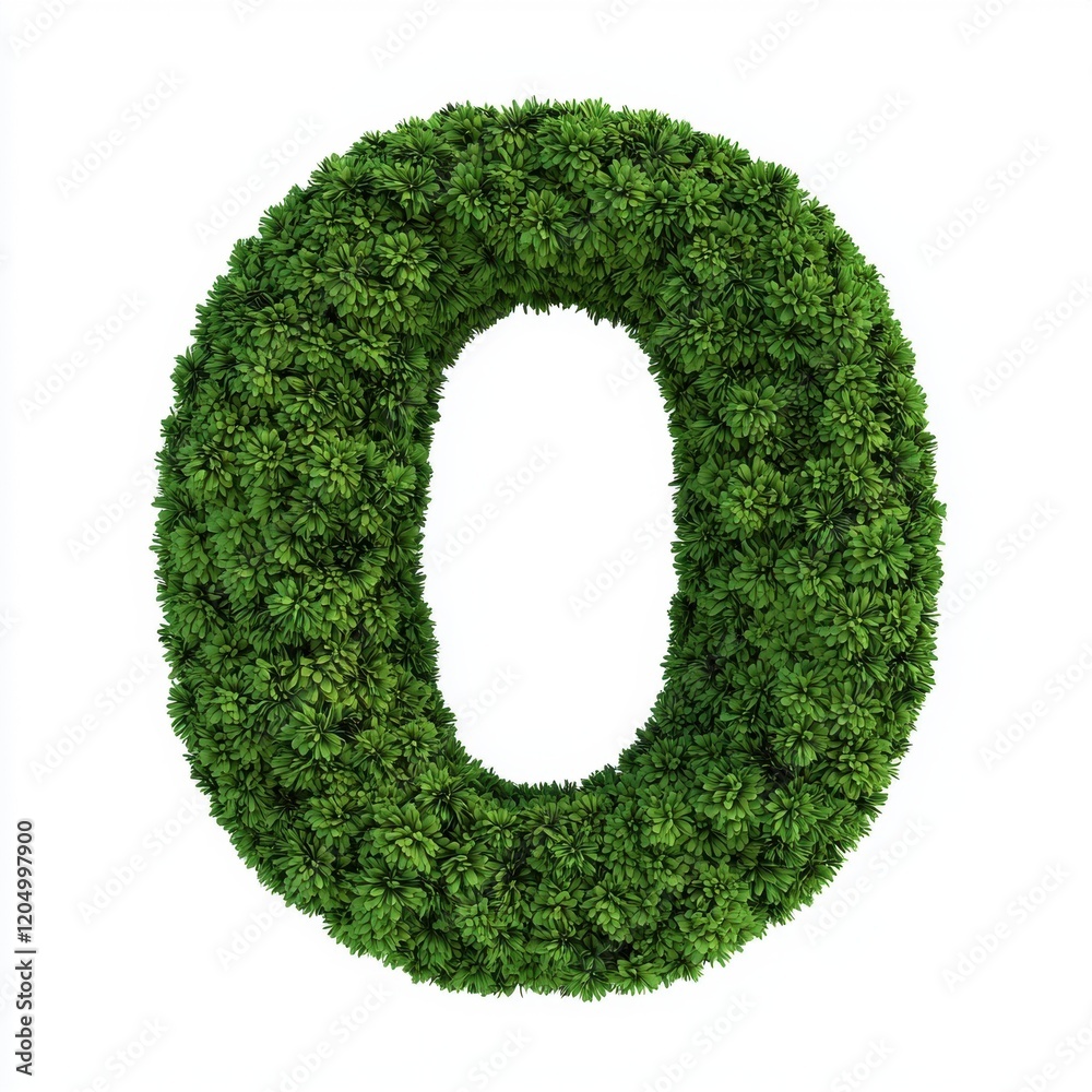 Lush Green Foliage Number Zero - 3D Render of Eco-Friendly Alphabet Lush Green Foliage Number Zero - 3D Render of Eco-Friendly Alphabet