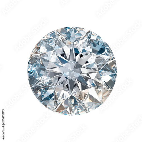 Elegant diamond with brilliant cut sparkle. transparent background