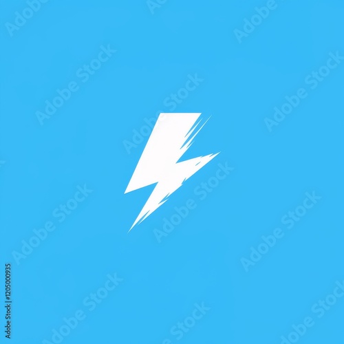 Free Download Bold white lightning bolt symbol on a clean blue background representing energy or speed - GFXLoad