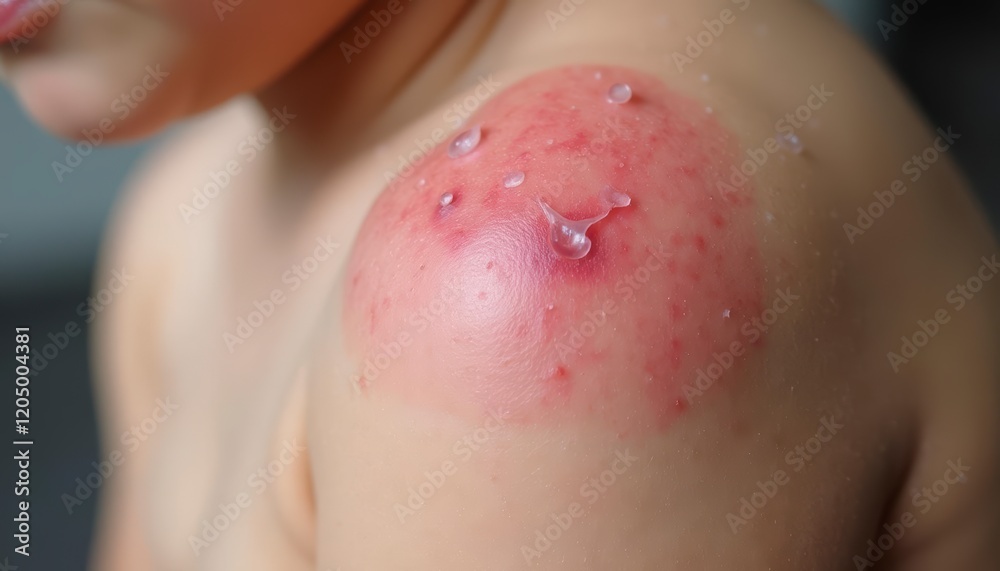 Fototapeta premium Baby skin is affected by itchy virus and rash