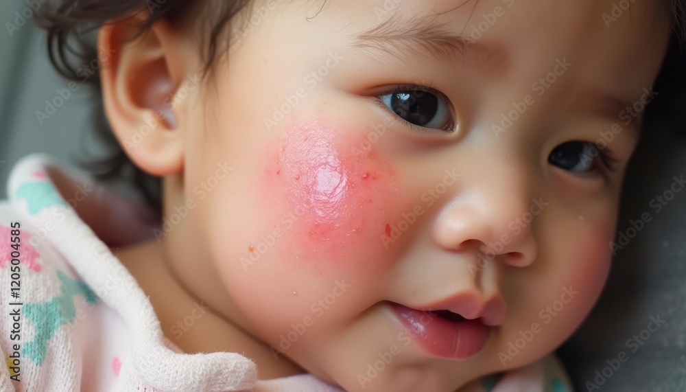 Baby skin is affected by itchy virus and rash Baby skin is affected by itchy virus and rash
