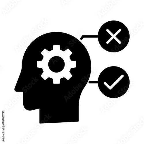 Decision-Making – Human Head with Gears Representing Analytical and Strategic Thinking