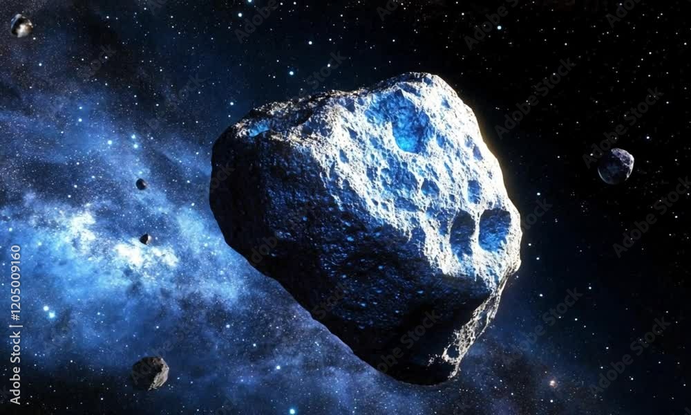 asteroids floating in outer space asteroids floating in outer space