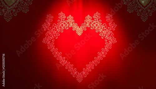 Elegant Red Valentine Heart Floral Design Romantic Background Wallpaper love lace card white decor
