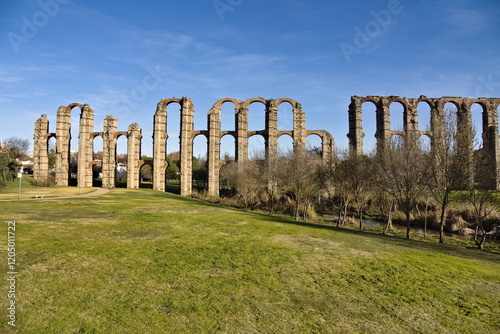 roman aqueduct of the miracles in the spanish city of merida