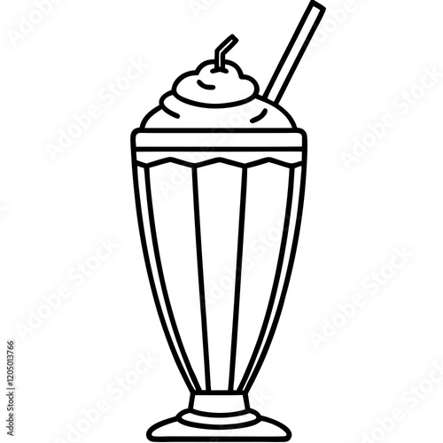 Elegant Milkshake Vector Drawing