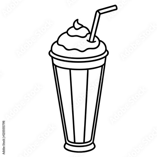 Elegant Milkshake Vector Drawing