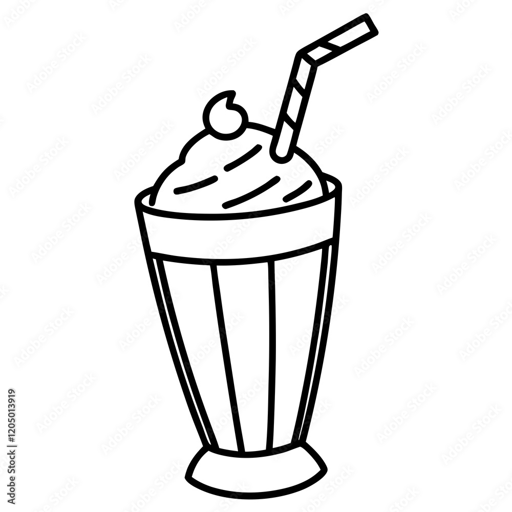 Obraz premium Elegant Milkshake Vector Drawing