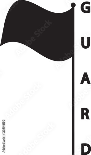 black Color Guard Flag eps vector file for cricut and silhouette