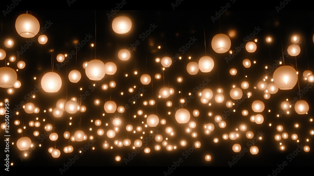 Illuminated Sphere Installation Ambient Golden Lights Illuminated Sphere Installation Ambient Golden Lights