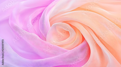 A piece of fabric with a purple, pink, and orange swirl