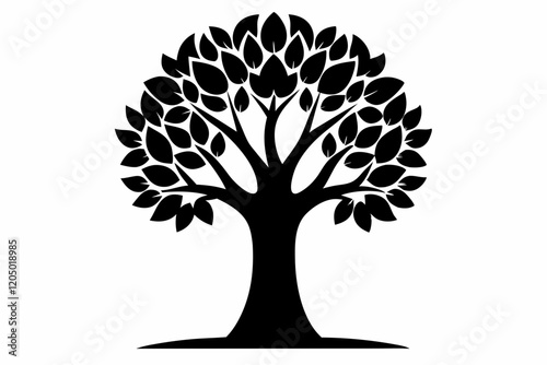 Seed tree logo silhouette vector Seedling tree growing icon vector