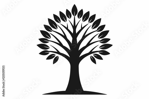 Seed tree logo silhouette vector Seedling tree growing icon vector