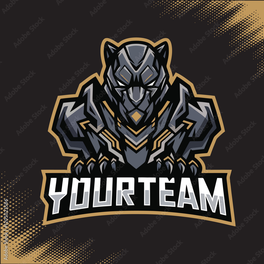 Cyber Black Panther Mascot Team Esports Logo Vector Illustration Cyber Black Panther Mascot Team Esports Logo Vector Illustration