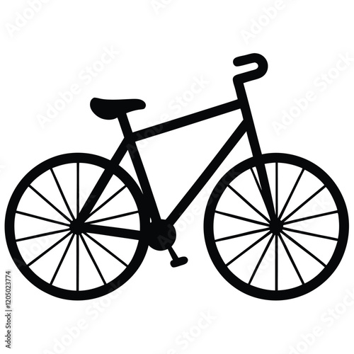 A simple bicycle design with two wheels and a basic frame, vector art.