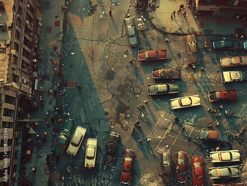 Create a visually striking image from a high angle, portraying a contentious movie scene Emphasize the controversy in the composition to intrigue viewers