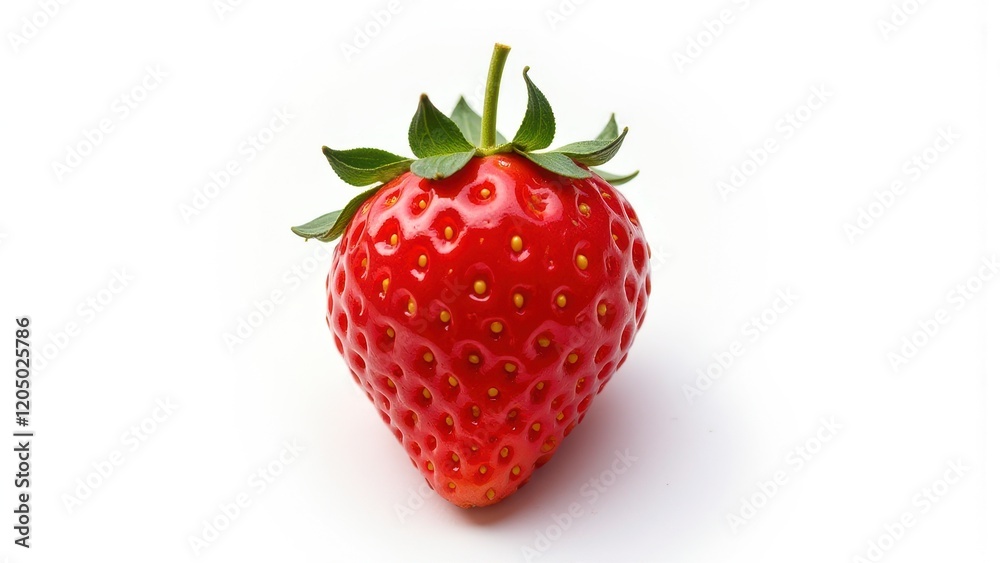 A radiant red strawberry sits at the heart of a pristine white expanse, its vibrant hues capturing attention amidst an immaculate backdrop. Its velvety surface hints at juicy sweetness, inviting close A radiant red strawberry sits at the heart of a pristine white expanse, its vibrant hues capturing attention amidst an immaculate backdrop. Its velvety surface hints at juicy sweetness, inviting close