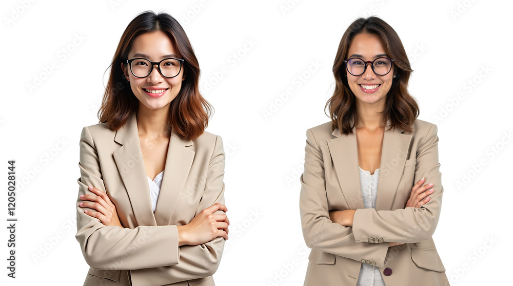  young woman with a confident and friendly demeanor. She is dressed in a light-colored blazer over a simple top, conveying a professional appearance.