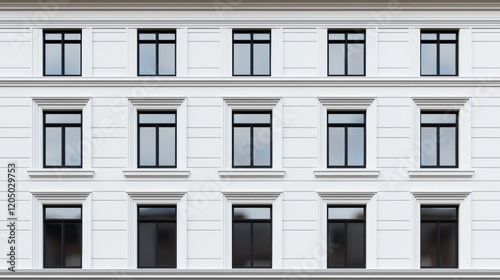The building has many windows  and the view is mostly clear