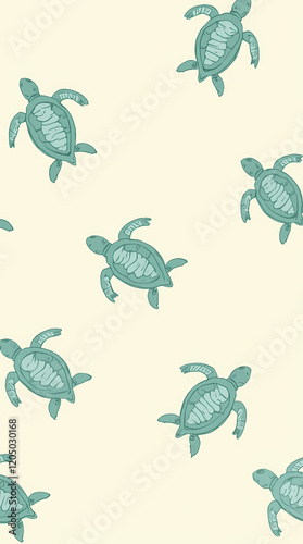 seamless pattern with turtles photo