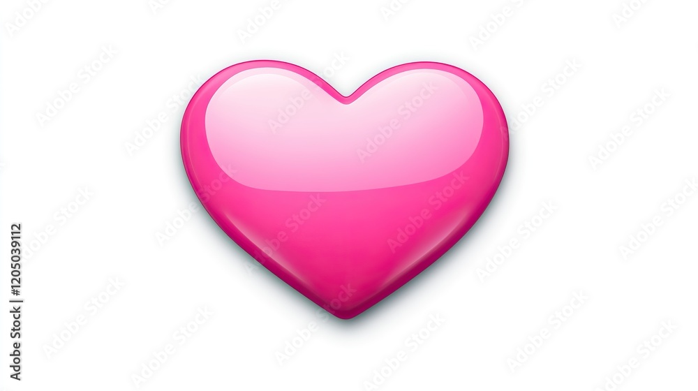 Glossy pink heart Icon on white background
Glossy pink heart Icon on white background