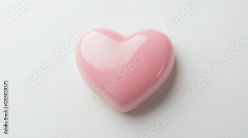 Glossy pink heart Icon on white background
