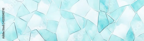 Abstract Light Blue Mosaic Patterns with Cloudy Sky Elements for Creative Design, Backgrounds, and Art Projects Featuring a Soft Color Palette and Modern Aesthetic photo