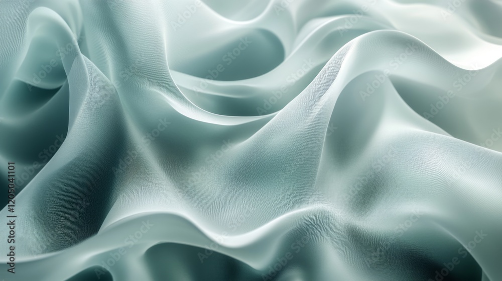 Fototapeta premium Abstract Draped Fabric Soft Waves Teal Texture