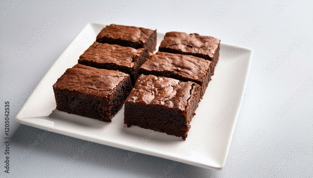Fresh pieces of delicious chocolate brownies on white background Fresh pieces of delicious chocolate brownies on white background