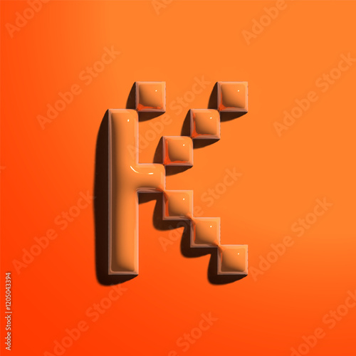 3d inflate letter k design