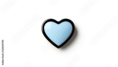 a blue heart shaped glass object on a white surface

