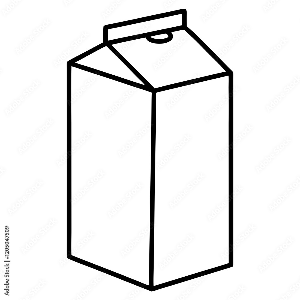 Milk Carton Line Art Illustration Milk Carton Line Art Illustration