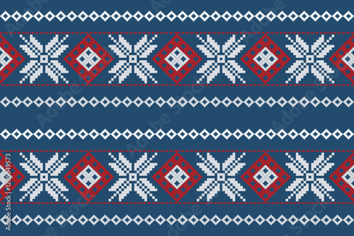 Seamless vector pixel pattern for fabric or printing.