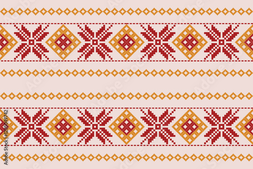 Seamless vector pixel pattern for fabric or printing.