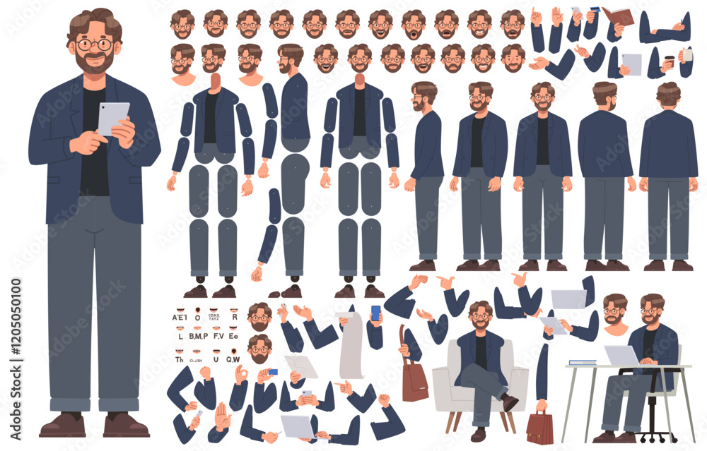 custom made wallpaper toronto digitalBusiness man character constructor. CEO or senior manager of a company. Set of different positions of arms legs body and head for creating animation