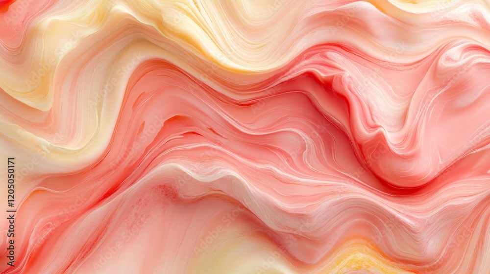 Obraz premium Abstract Swirling Coral and Peach Hues Painting